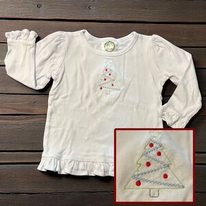 Christmas Tree Embroidered Ruffle Tee Size 3t Blanks Boutique